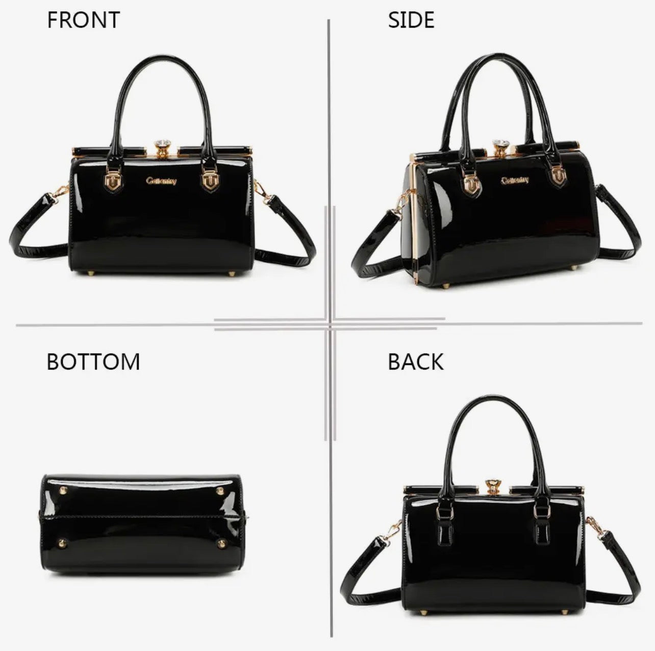 Rubina – Elegante Handtasche mit Golddetails