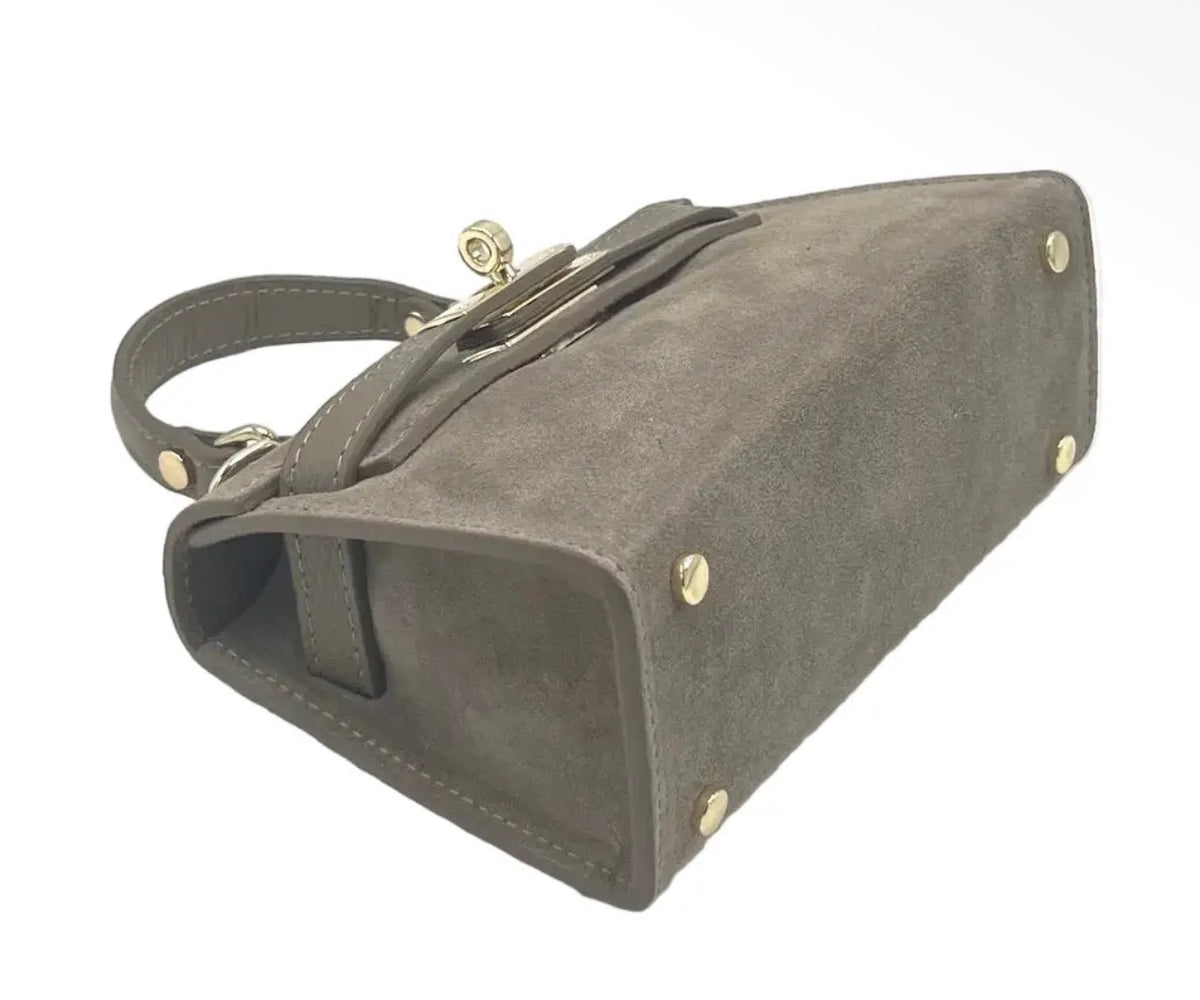 Mini-Ledertasche Livia in Taupe – echtes Leder | Made in Italy