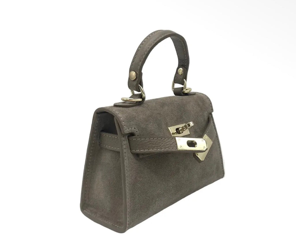 Mini-Ledertasche Livia in Taupe – echtes Leder | Made in Italy
