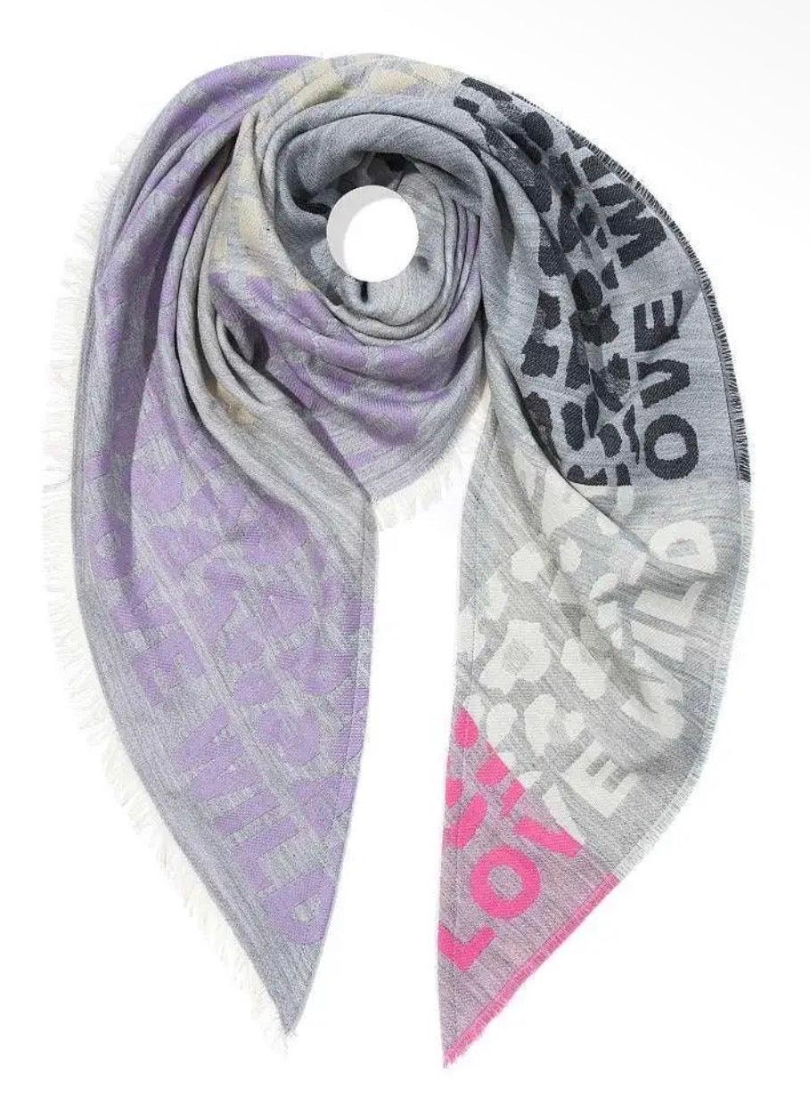 Statement Scarf „Milano“ – Grey & Pink